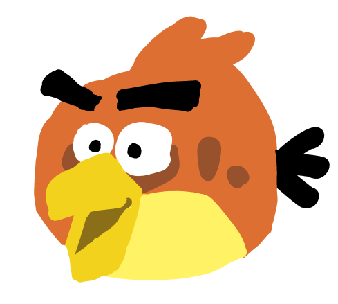 The main bird from Angry Birds: A round bird with a big grin